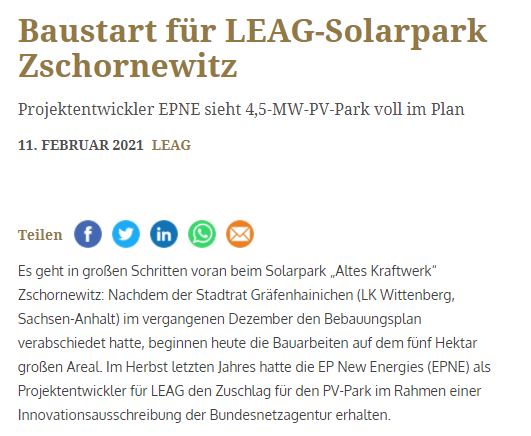 2021 02 12 Baustart für LEAG Solarpark Zschornewitz – pv magazine Deutschland